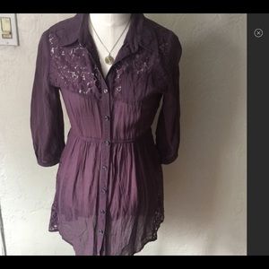 Free people purple button down top